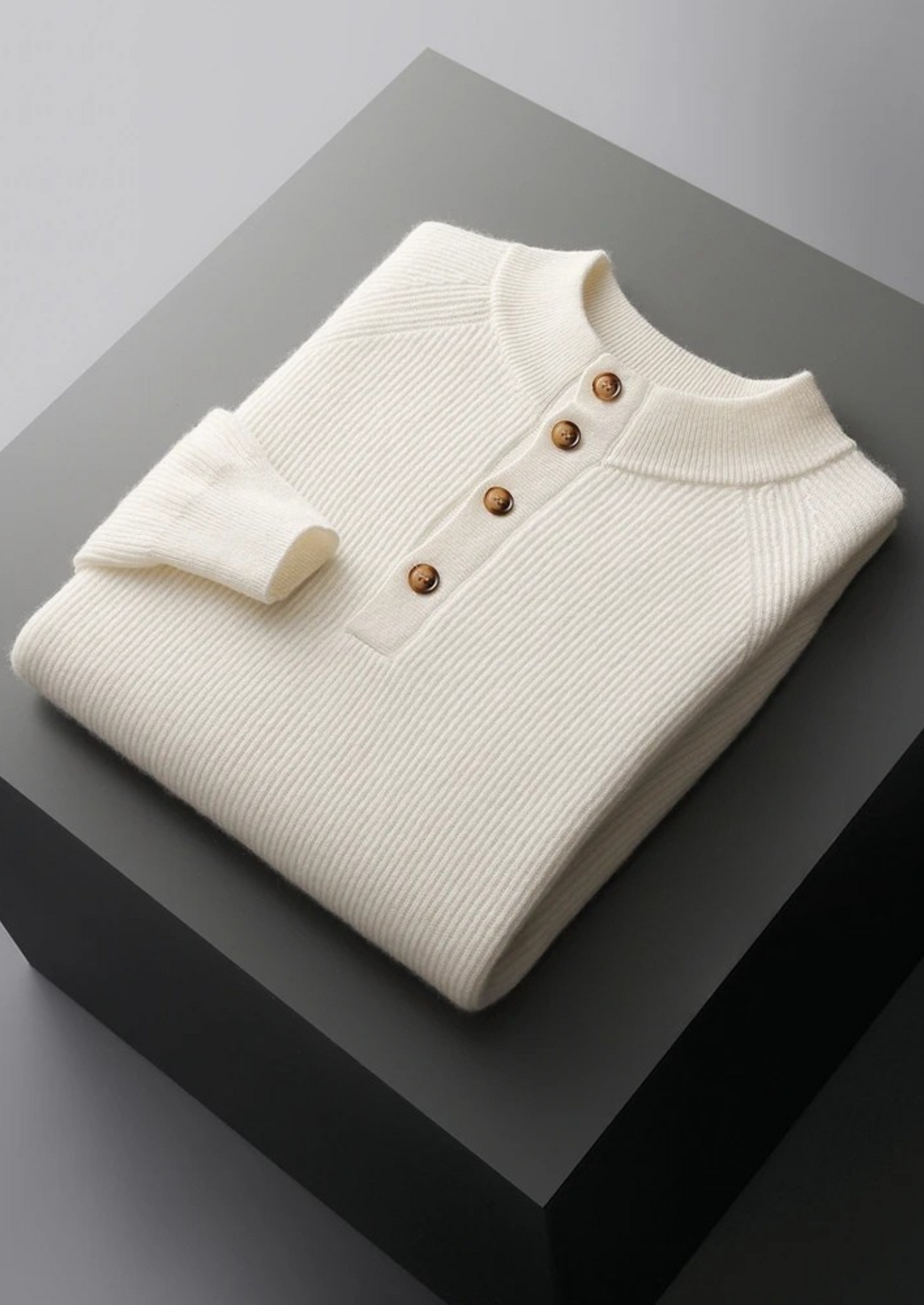 100% Cashmere Button Sweater – Hypoallergenic | Skin-Soft Luxury | ASCENDARY®