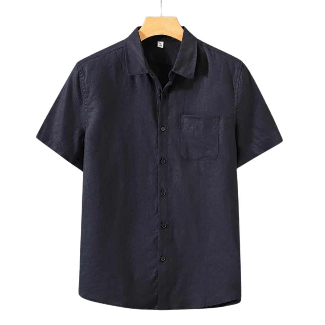 Cannes Linen Shirt – Short Sleeve | Hypoallergenic | Skin-Soft Linen | ASCENDARY®