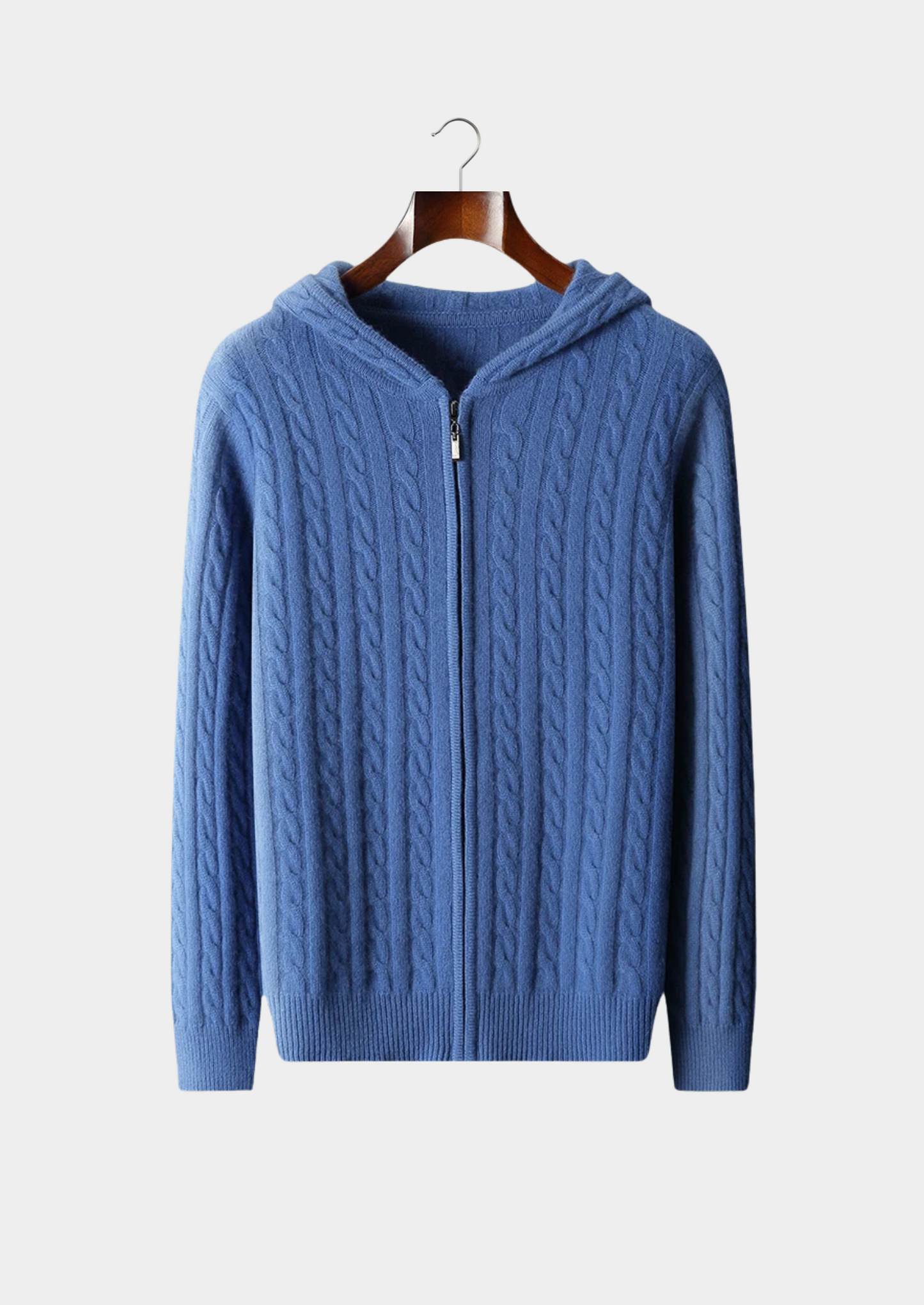100% Cashmere Cable Knit Zipper Hoodie – Skin-Soft | Hypoallergenic | ASCENDARY®