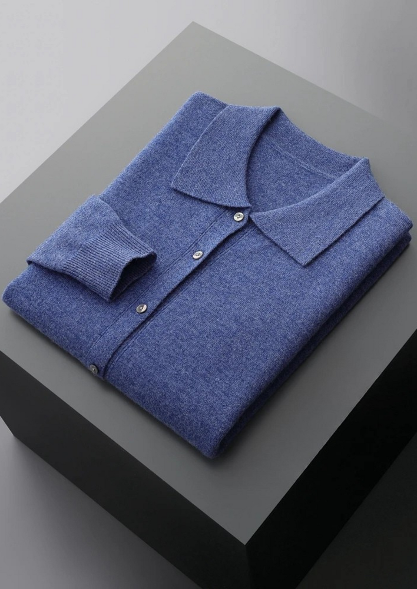 100% Cashmere Polo Cardigan – Hypoallergenic | Open-Front Luxury | ASCENDARY®