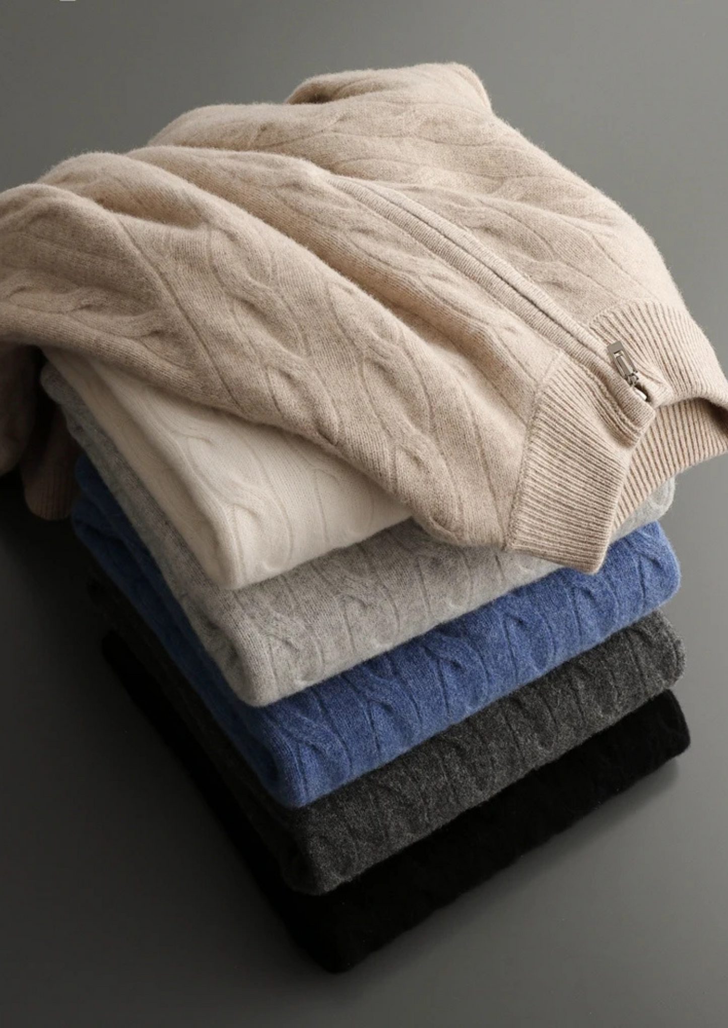 Men's Extra-Fine Merino Wool Cable Half-Zip Sweater – ASCENDARY®