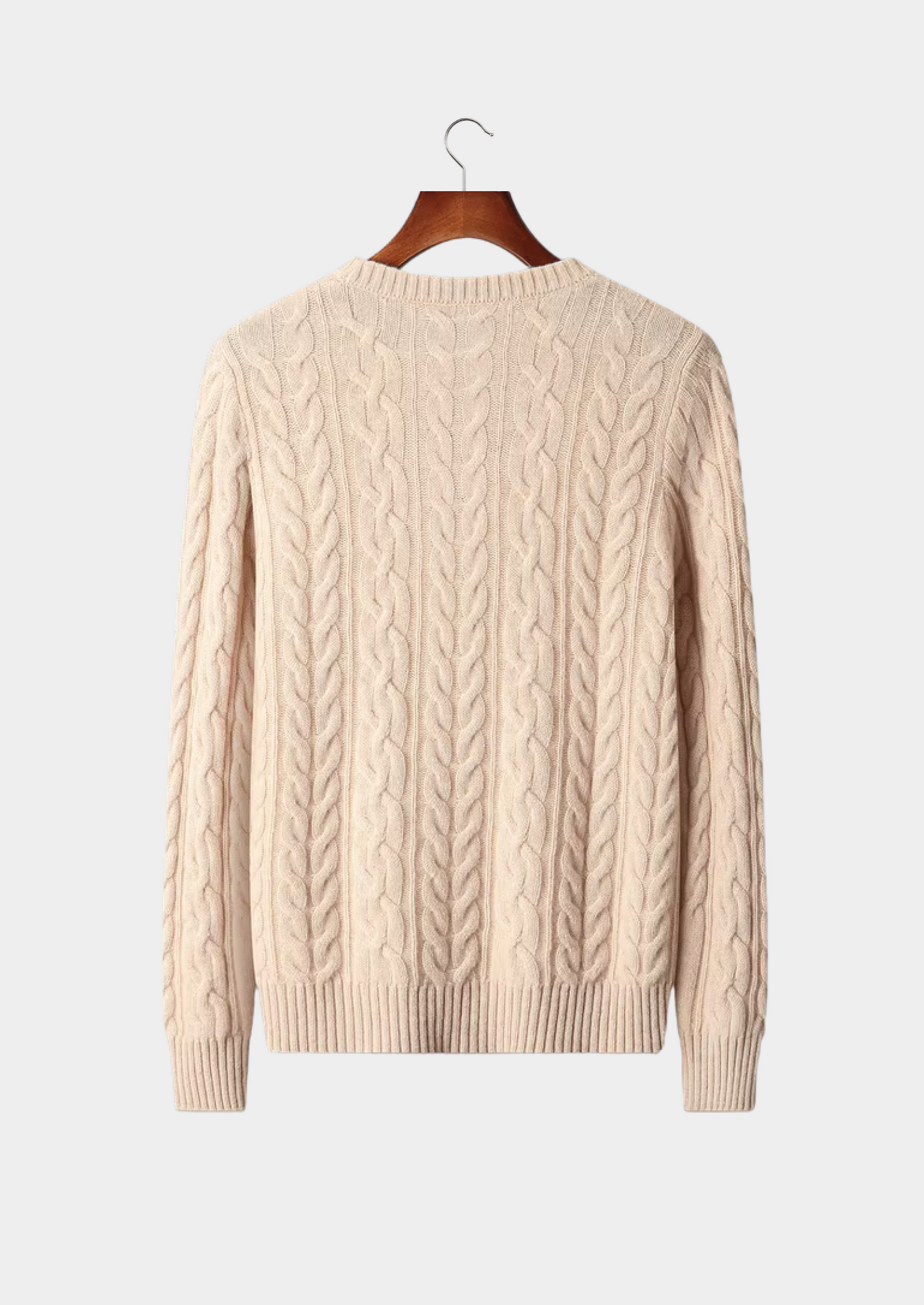 100% Cashmere Cable Knit Crewneck Sweater – ASCENDARY®