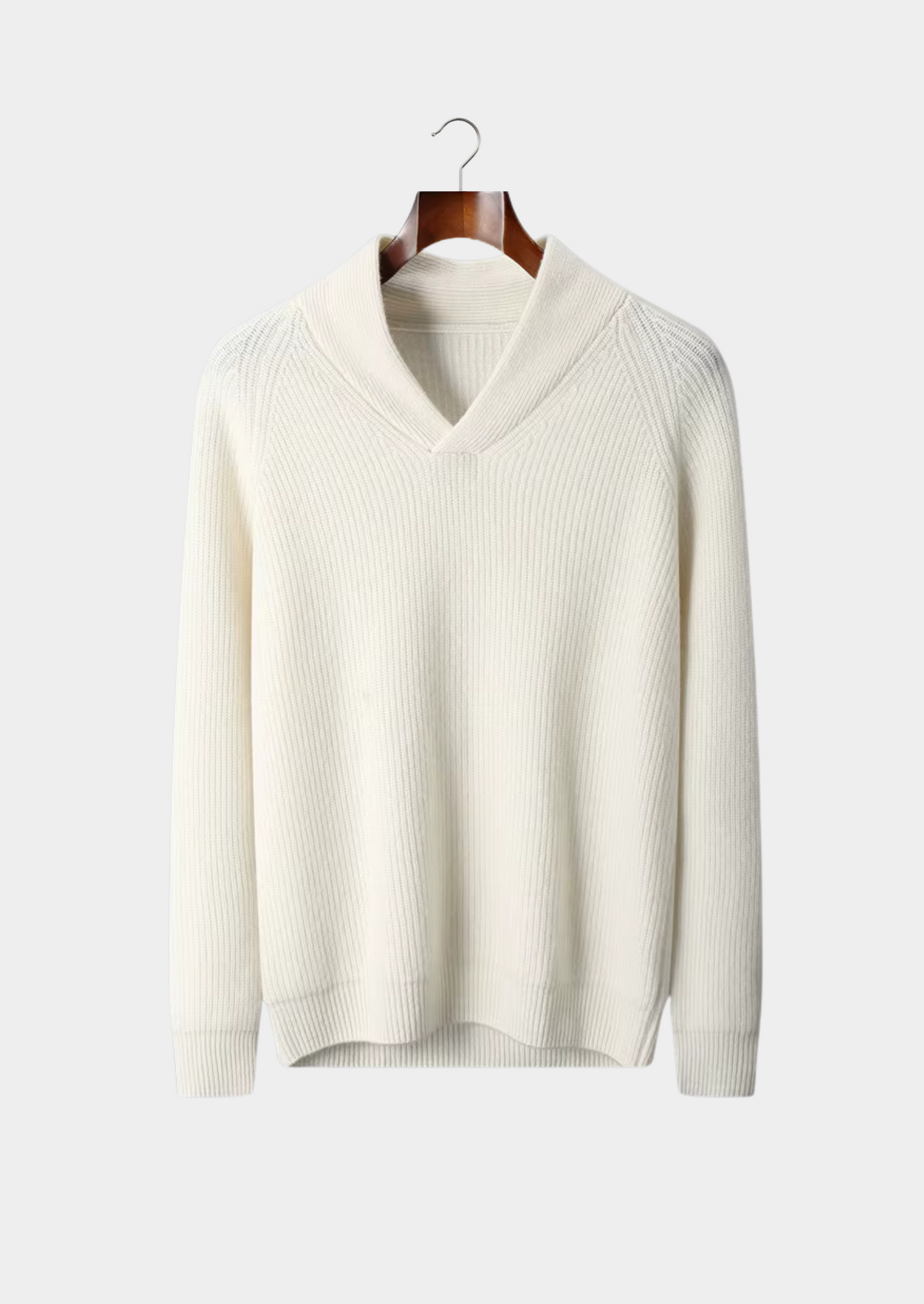 100% Cashmere Ribbed V-Neck Sweater – ASCENDARY®