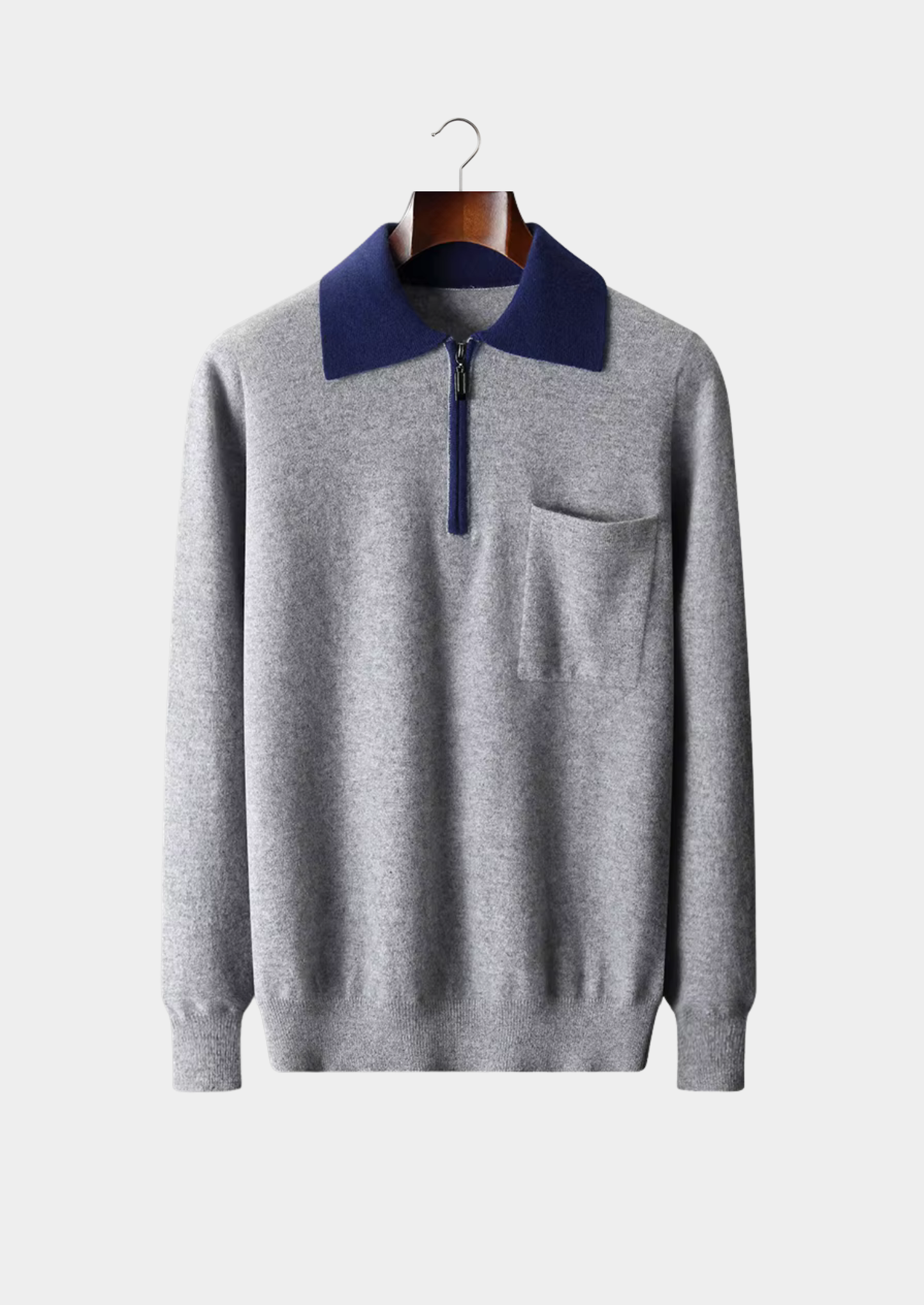 100% Cashmere Two-Tone Zipper Polo – ASCENDARY®
