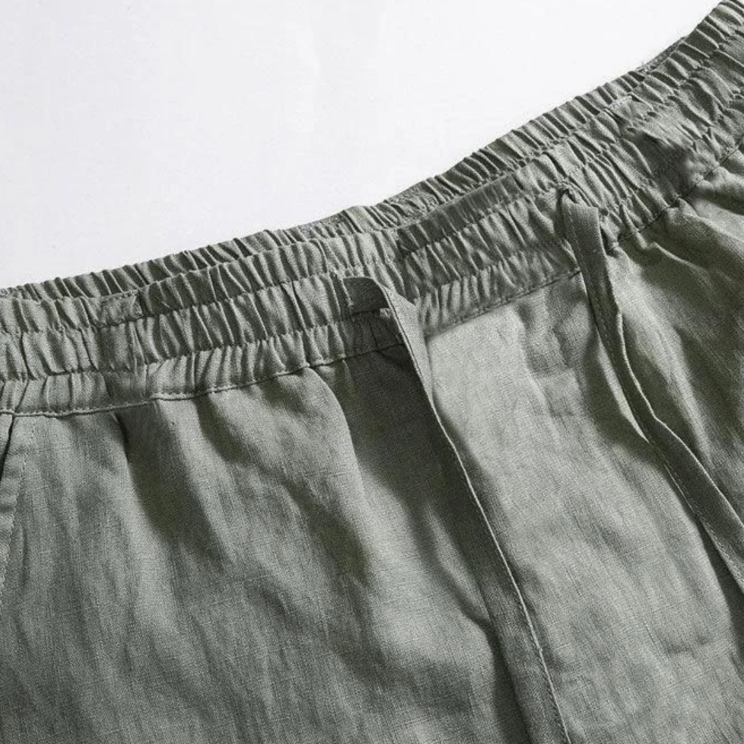 Fez Linen Pantalon – Straight Fit | Skin-Gentle Natural Linen | ASCENDARY®