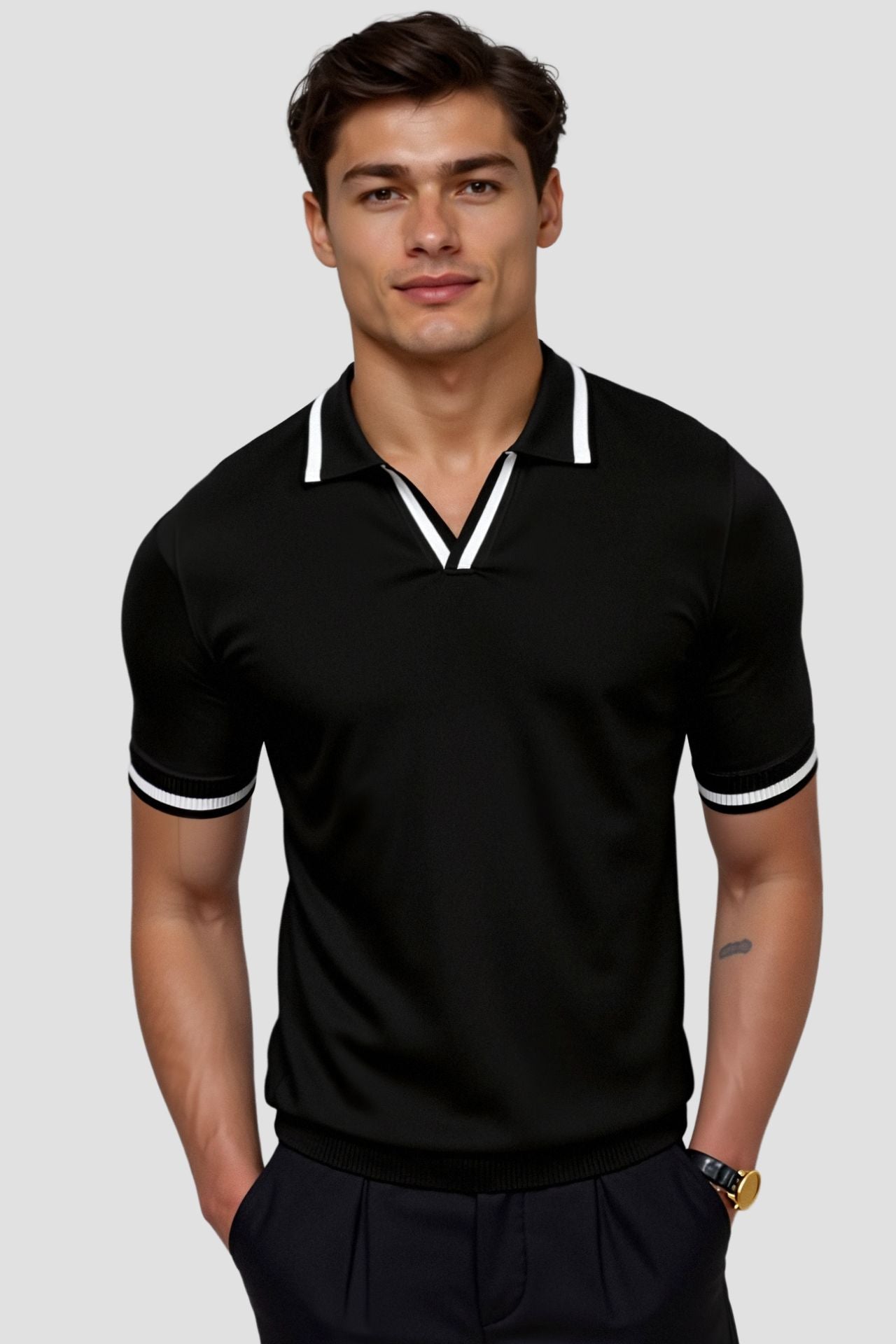 Contrast Slim Fitted Polo – Skin-Soft | Breathable | ASCENDARY®