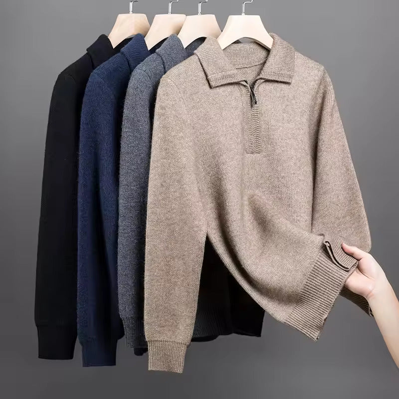 100% Cashmere Quarter Zip Sweater – Hypoallergenic | Skin-Soft | ASCENDARY®