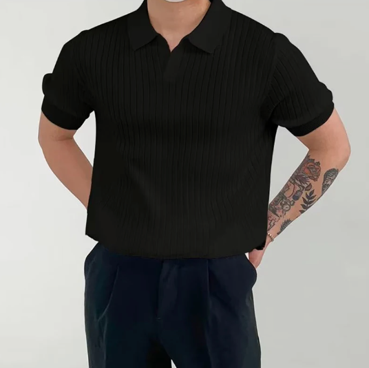 Pisa Ribbed Cotton Polo – Breathable Mesh | Skin-Gentle | ASCENDARY®