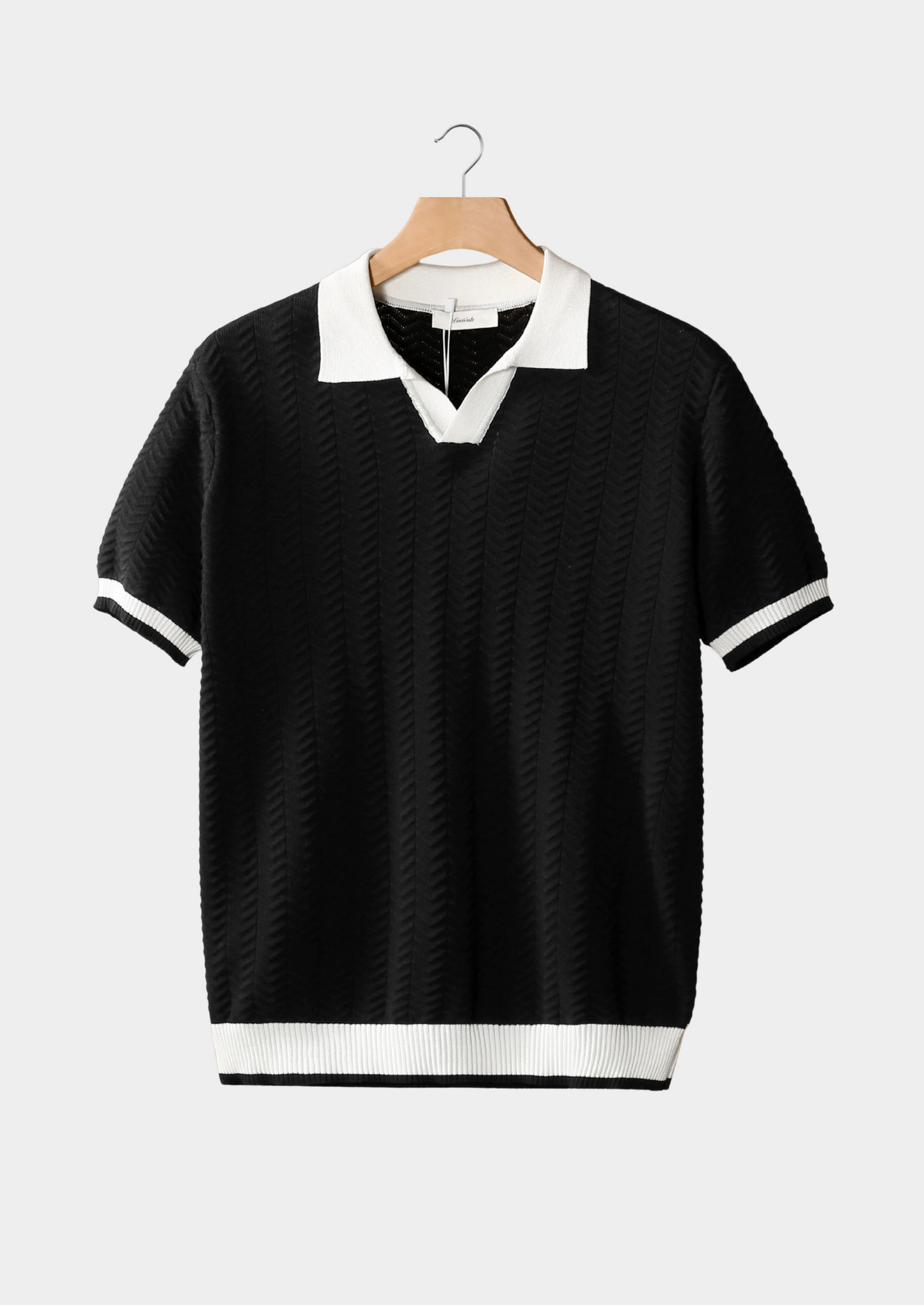 Contrast Textured Polo – Skin-Soft Knit | Breathable | ASCENDARY®