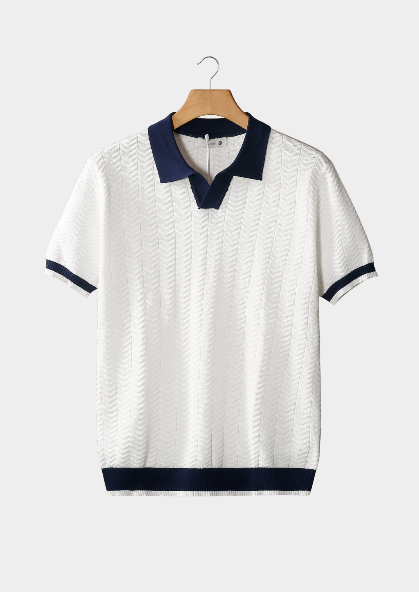 Contrast Textured Polo – Skin-Soft Knit | Breathable | ASCENDARY®