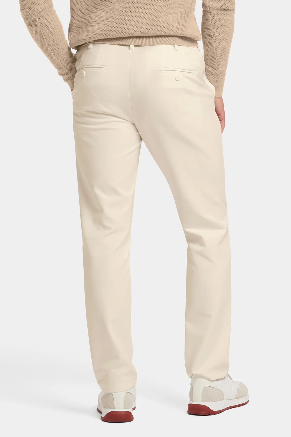 Men's Cream Tech Trousers – 4-Way Stretch Performance | ASCENDARY UK