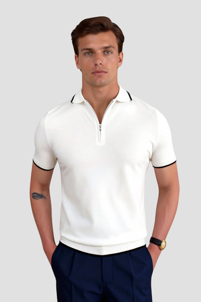 Knitted Quarter Zip Golf Polo – Skin-Soft | Premium Knit | ASCENDARY®