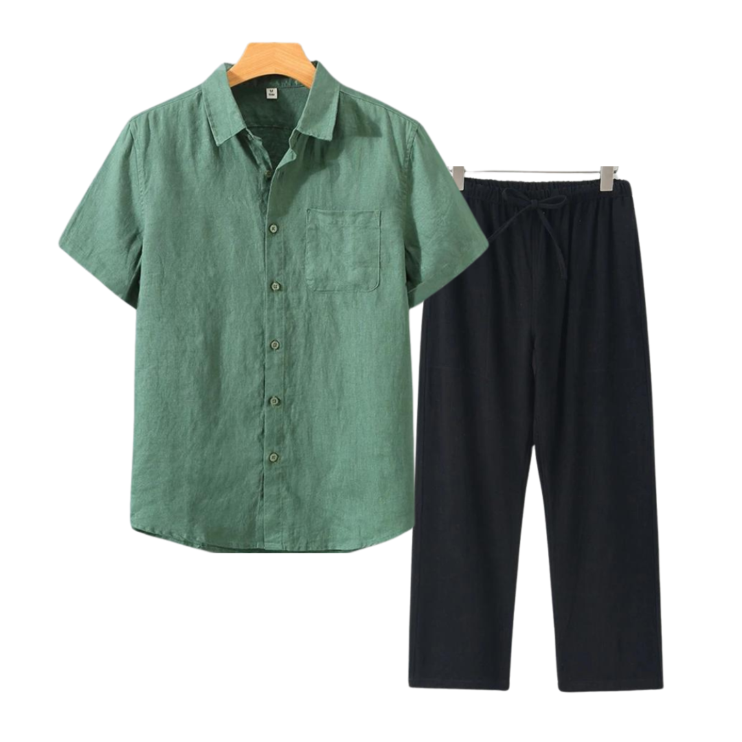 Linen Set (Short) – Hypoallergenic | Shirt & Shorts Matching Set | ASCENDARY®
