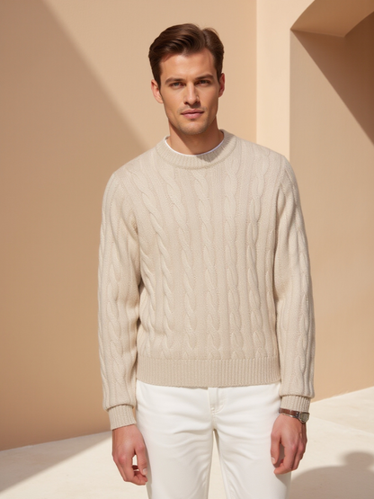 Cashmere Cable Knit Sweater – Luxury Knitwear | ASCENDARY®