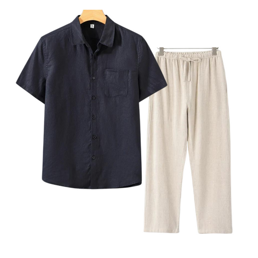 Linen Set (Short) – Hypoallergenic | Shirt & Shorts Matching Set | ASCENDARY®