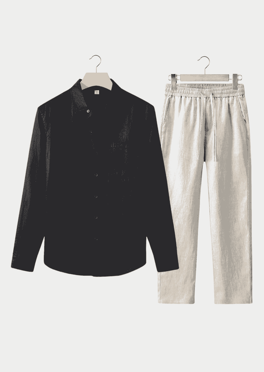 DOLCEVITA LONGSLEEVE SUMMER SET - BLACK/BEIGE