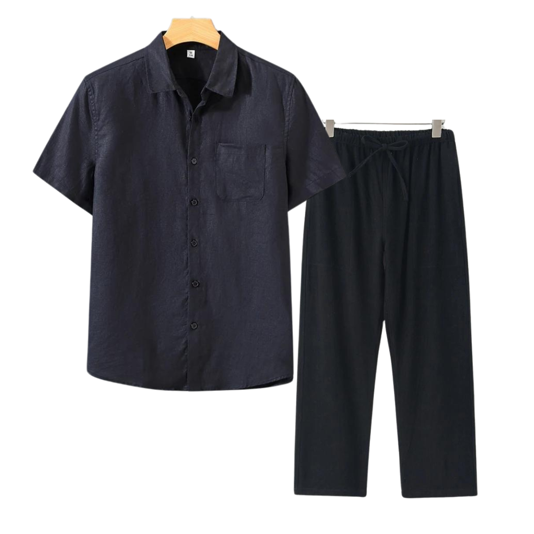 Linen Set (Short) – Hypoallergenic | Shirt & Shorts Matching Set | ASCENDARY®