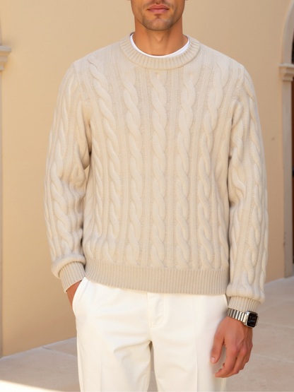 Cashmere Cable Knit Sweater – Luxury Knitwear | ASCENDARY®