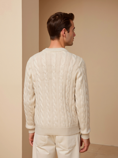 Cashmere Cable Knit Sweater – Luxury Knitwear | ASCENDARY®