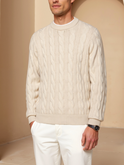 Cashmere Cable Knit Sweater – Luxury Knitwear | ASCENDARY®