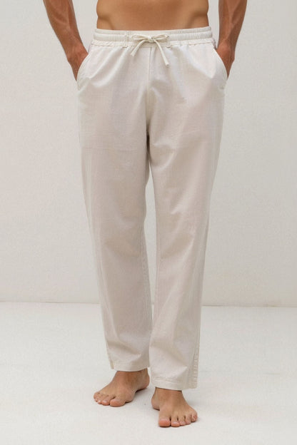 Cotton & Linen Drawstring Pants – Hypoallergenic | Skin-Gentle | ASCENDARY®