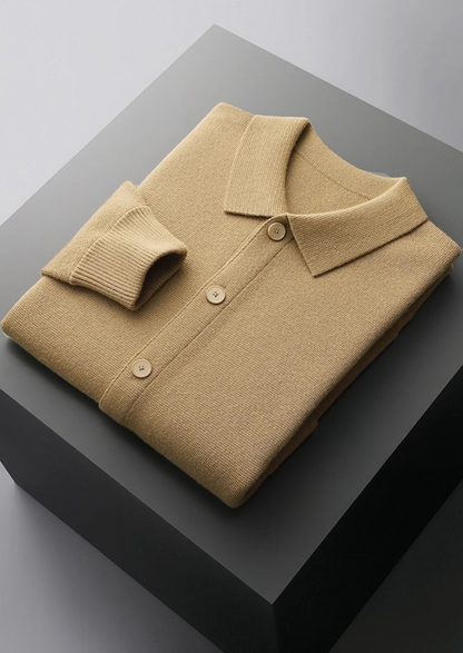 Men's Extra-Fine Merino Wool Button Overshirt – Honey Mustard – ASCENDARY®