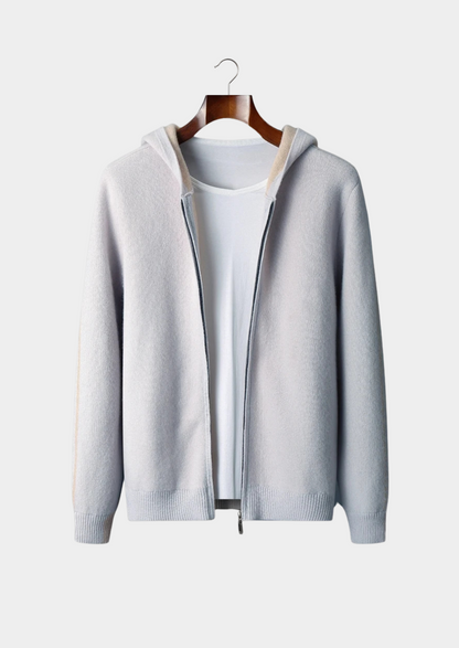 Men's 100% Cashmere Two-Tone Zip Hoodie – Luxury Knitwear – ASCENDARY®