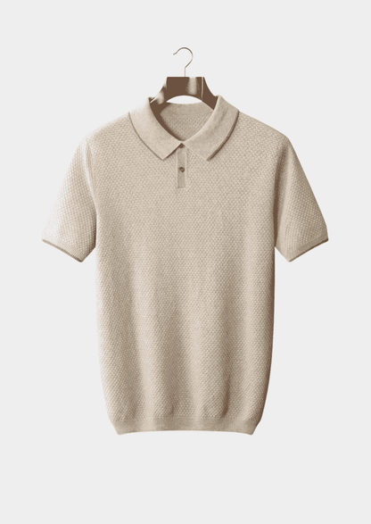 Men's 100% Cashmere Two-Tone Polo Shirt – Luxury Knitwear – ASCENDARY®
