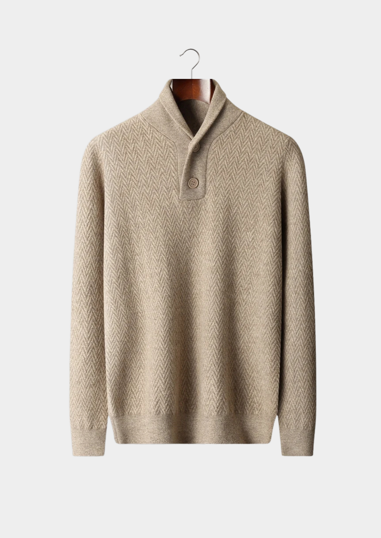 Men's 100% Cashmere Zigzag Button Sweater – Luxury Knitwear – ASCENDARY®