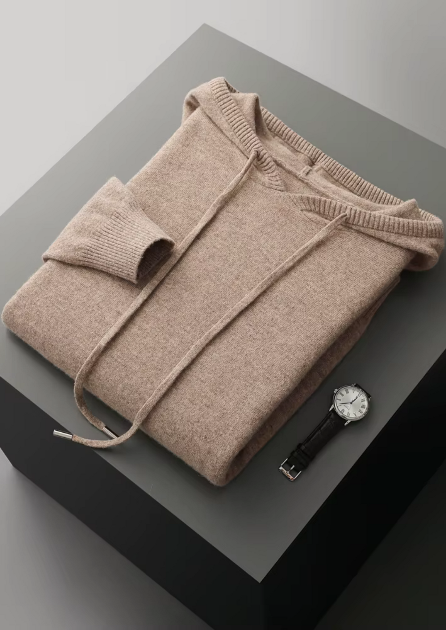 Men's Extra-Fine Merino Wool Leisure Hoodie – Light Gray – ASCENDARY®