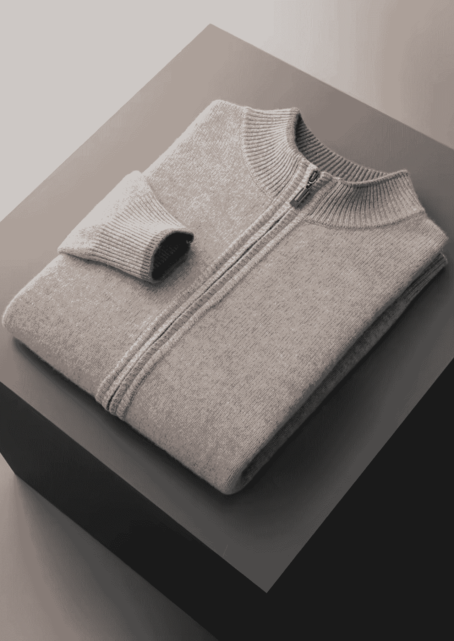 Men's Extra-Fine Merino Wool Two-Tone Zip Cardigan – ASCENDARY®