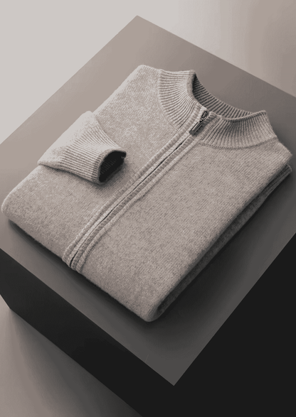 Men's Extra-Fine Merino Wool Two-Tone Zip Cardigan – ASCENDARY®