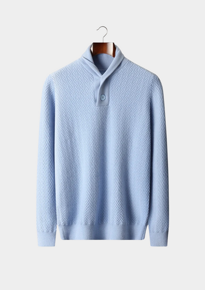 Men's 100% Cashmere Zigzag Button Sweater – Luxury Knitwear – ASCENDARY®