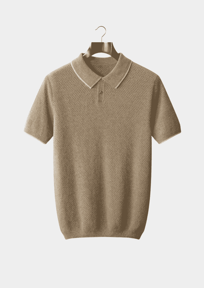 Men's 100% Cashmere Two-Tone Polo Shirt – Luxury Knitwear – ASCENDARY®