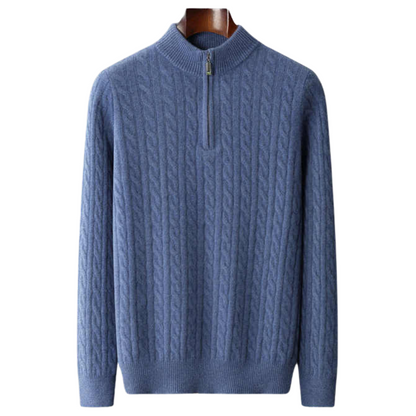 100% Cashmere Woven Half-Zip Sweater – ASCENDARY®
