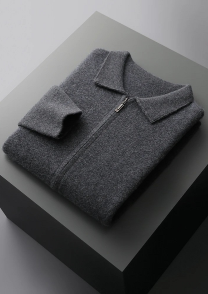Men's 100% Cashmere Zip-Through Cardigan – Luxury Knitwear – ASCENDARY®