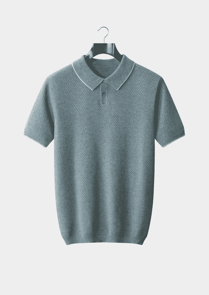 Men's 100% Cashmere Two-Tone Polo Shirt – Luxury Knitwear – ASCENDARY®