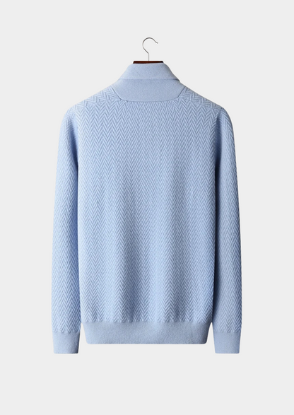 Men's 100% Cashmere Zigzag Button Sweater – Luxury Knitwear – ASCENDARY®
