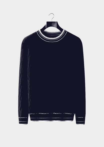 PURE EXTRA-FINE MERINO WOOL JACQUARD CREWNECK