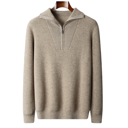 100% Cashmere Half-Zip Sweater – ASCENDARY®
