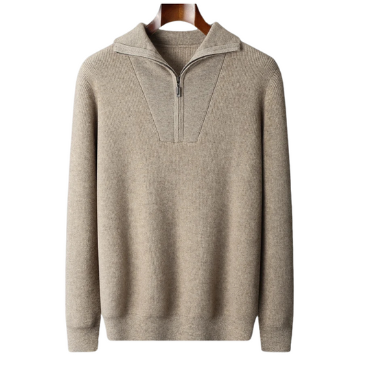 100% Cashmere Half-Zip Sweater – ASCENDARY®
