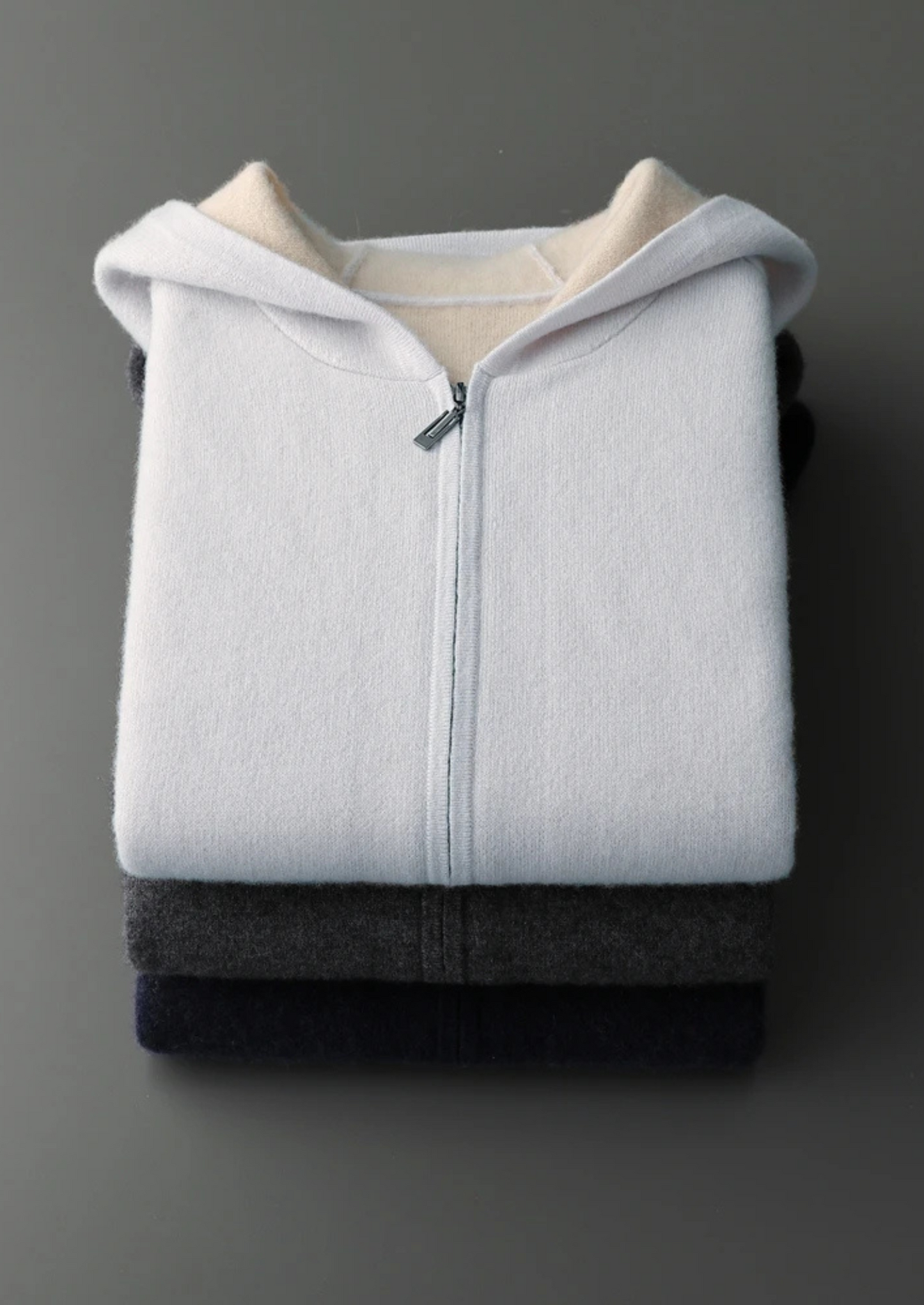 Men's 100% Cashmere Two-Tone Zip Hoodie – Luxury Knitwear – ASCENDARY®