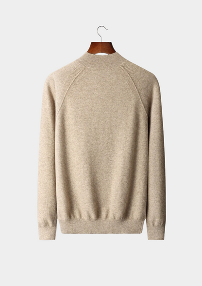 Men's Extra-Fine Merino Wool Raglan Mock Neck Sweater – ASCENDARY®