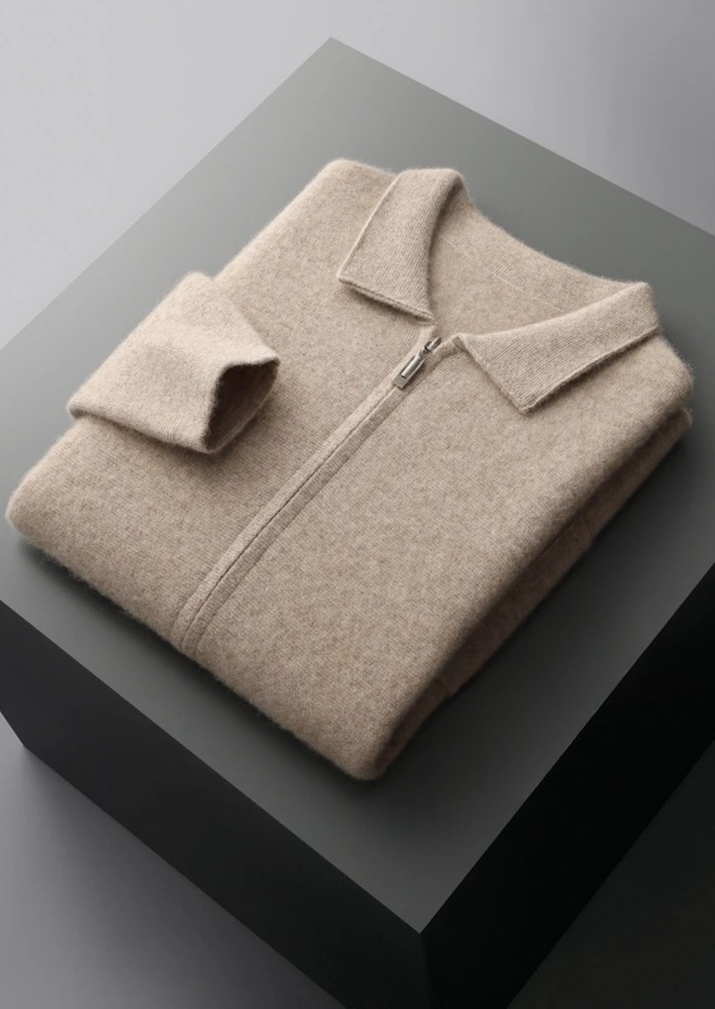 Men's 100% Cashmere Zip-Through Cardigan – Luxury Knitwear – ASCENDARY®