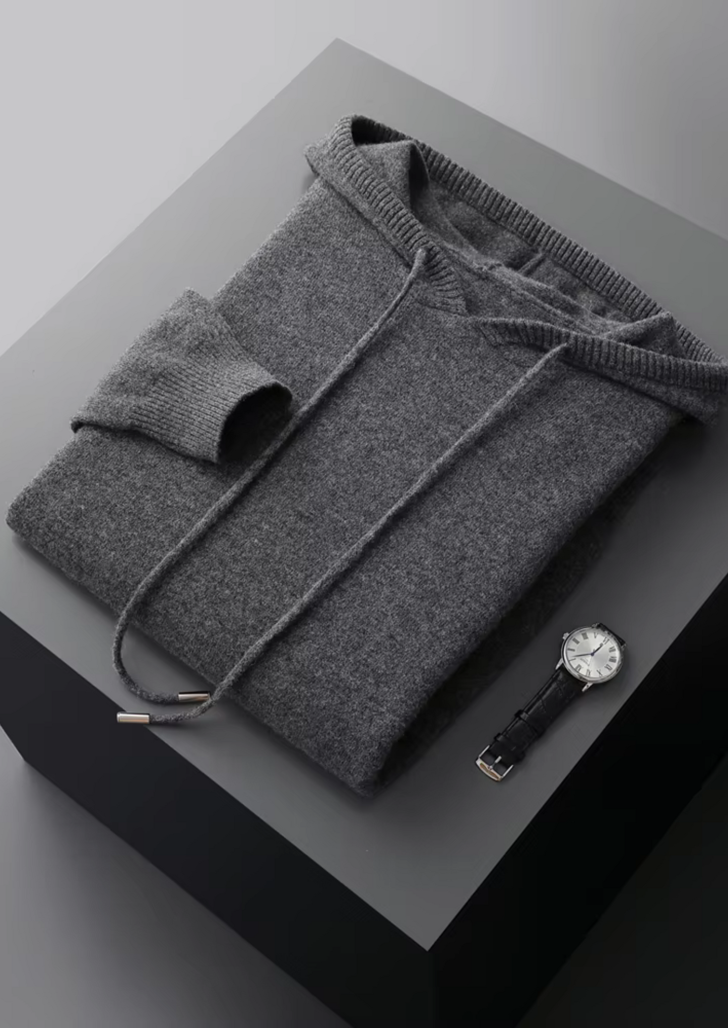 Men's Extra-Fine Merino Wool Leisure Hoodie – Light Gray – ASCENDARY®