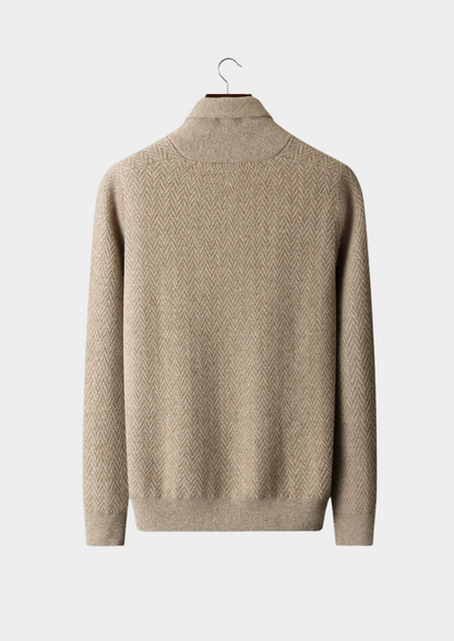 Men's 100% Cashmere Zigzag Button Sweater – Luxury Knitwear – ASCENDARY®