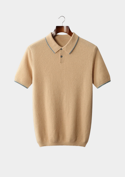 Men's 100% Cashmere Two-Tone Polo Shirt – Luxury Knitwear – ASCENDARY®