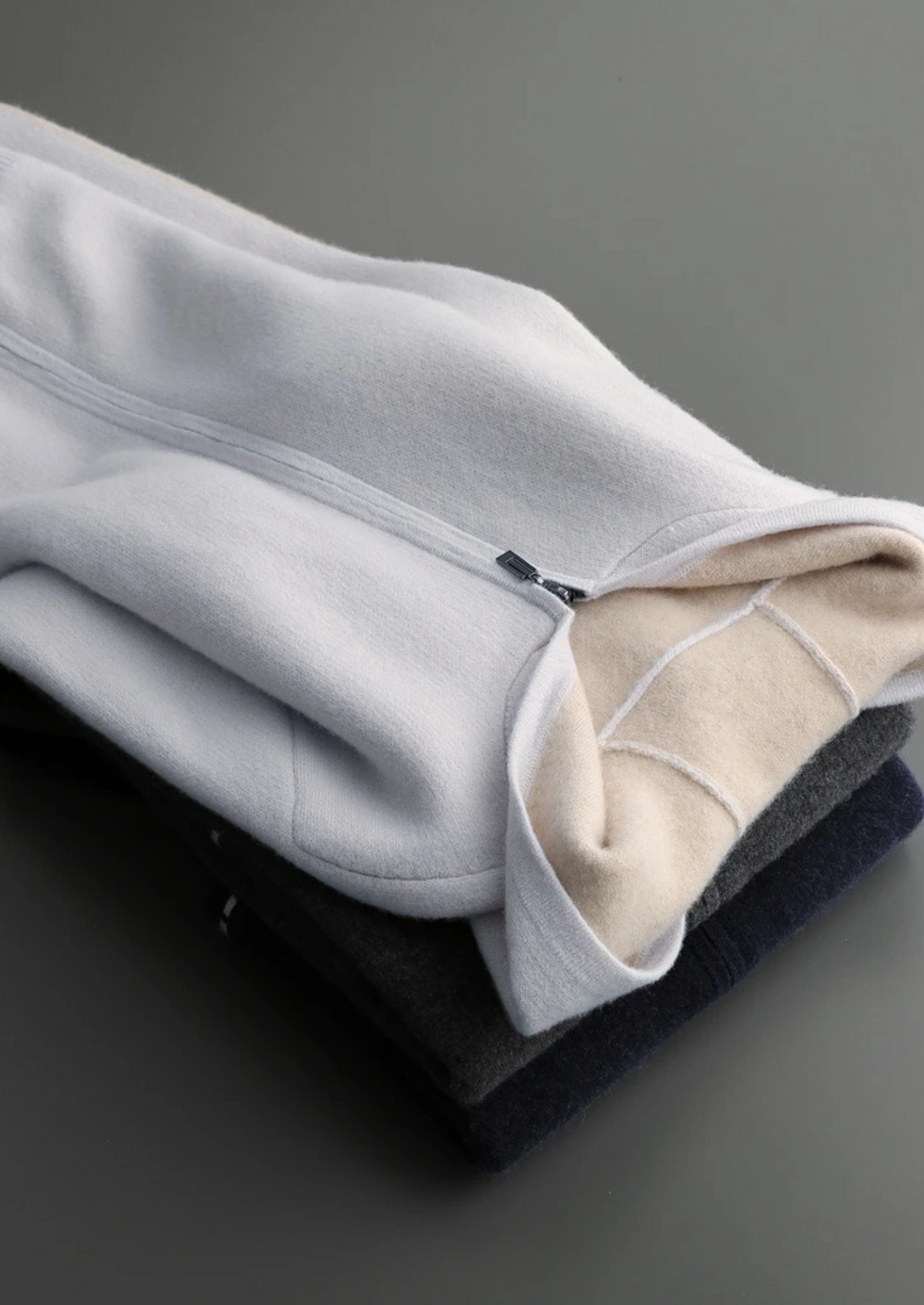 Men's 100% Cashmere Two-Tone Zip Hoodie – Luxury Knitwear – ASCENDARY®