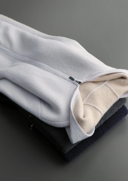 Men's 100% Cashmere Two-Tone Zip Hoodie – Luxury Knitwear – ASCENDARY®