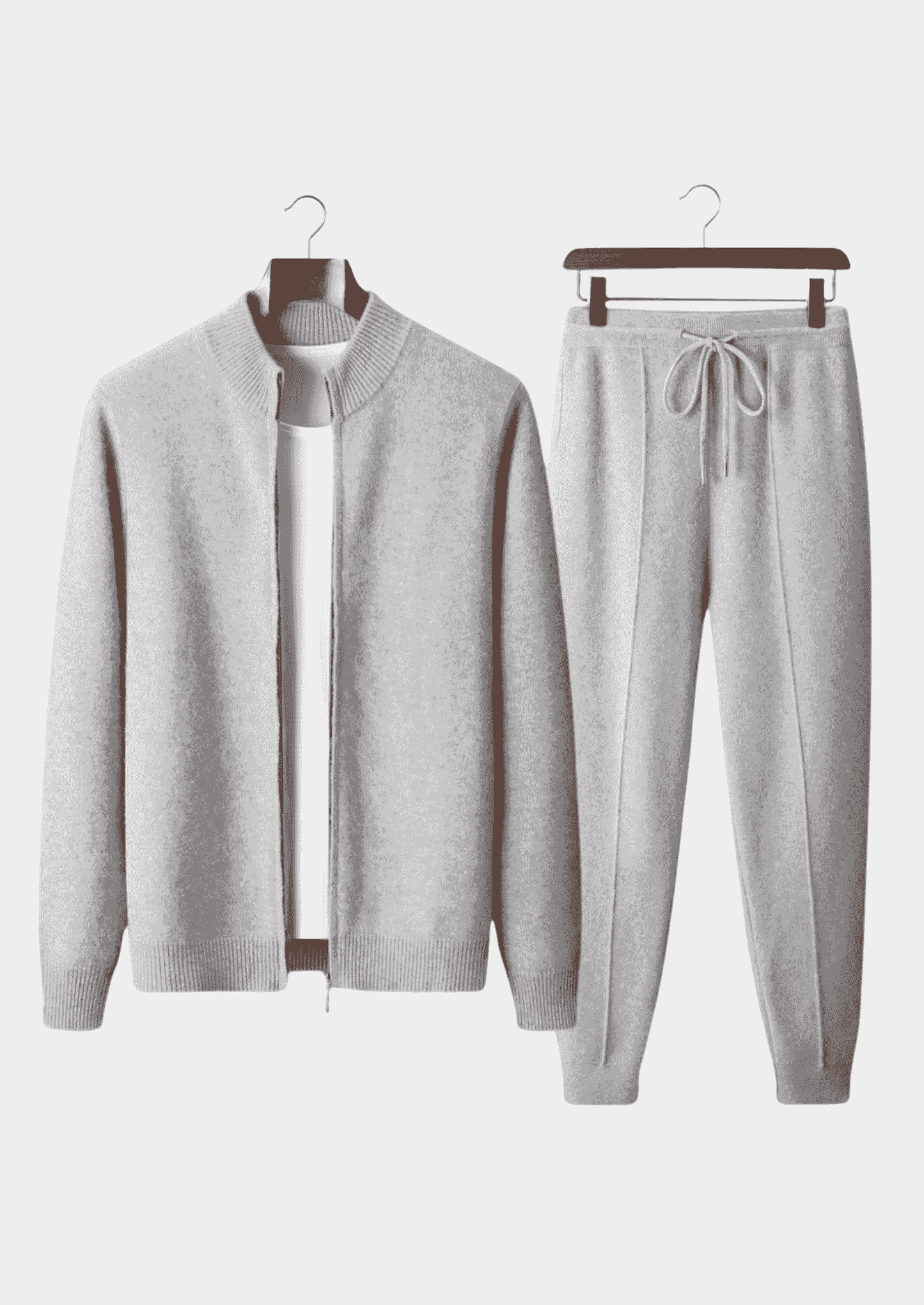 PURE EXTRA-FINE MERINO WOOL LUZZO SET - LIGHT GRAY